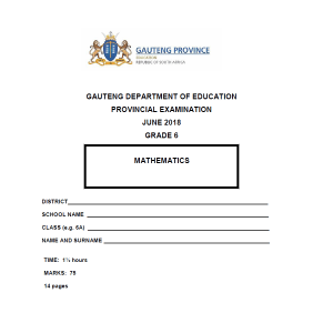 Gr 6 Past Provincial Papers Maths