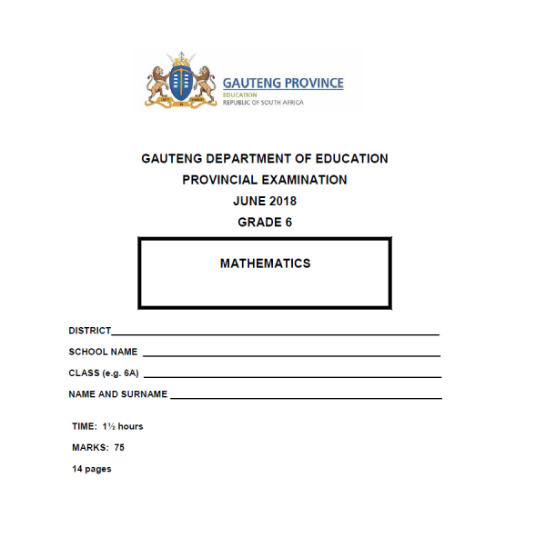 Gr 6 Past Provincial Papers Maths