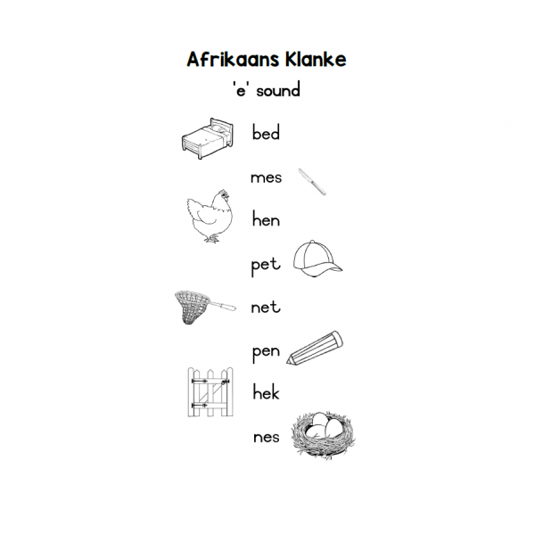 Afrikaans Klanke - e