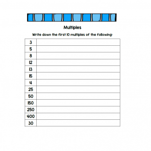 Multiples Worksheet
