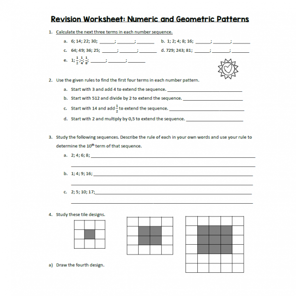 Revision Numeric and Geometric Sequences