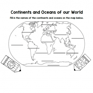 Continents and Oceans of our World
