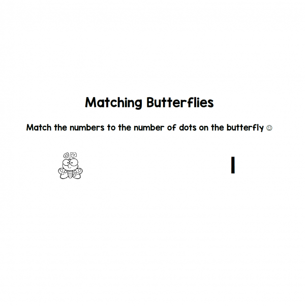 Matching columns - numbers and butterflies