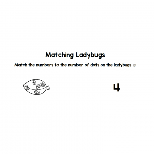 Matching columns - numbers and ladybugs up to 5