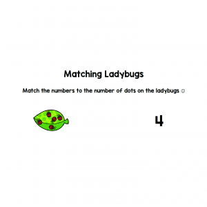 Matching columns - numbers and ladybugs up to 5 colour