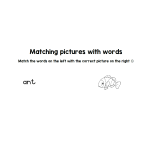 Matching words to pictures - animals