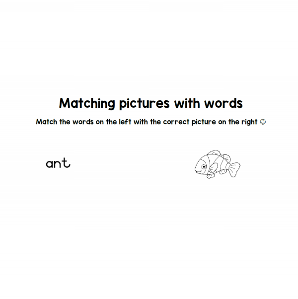 Matching words to pictures - animals