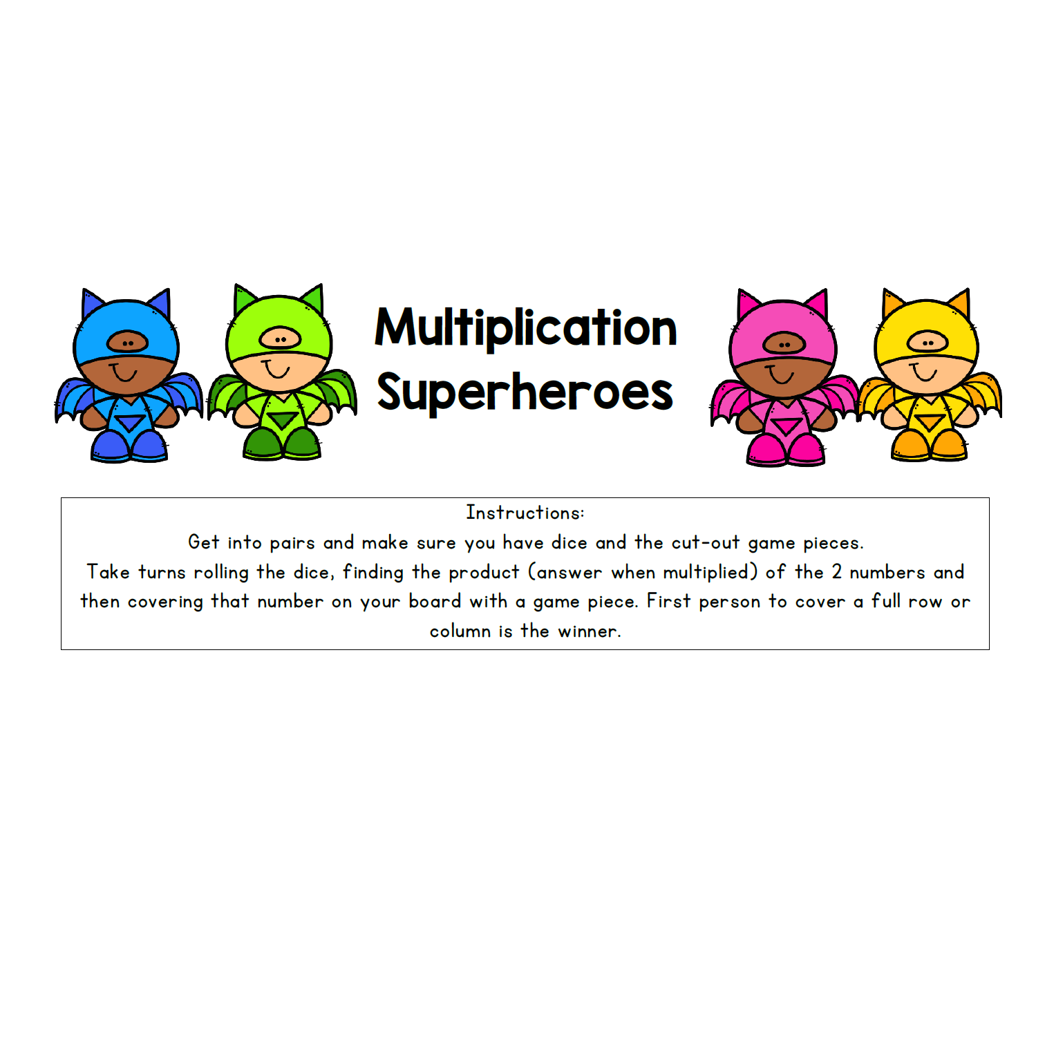 Multiplication And Division Superheroes Worksheet