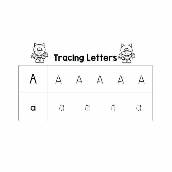 Tracing Printed letters WITHOUT LINES