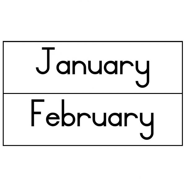 Months of the year Plain