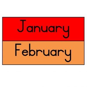 Months of the year Rainbow