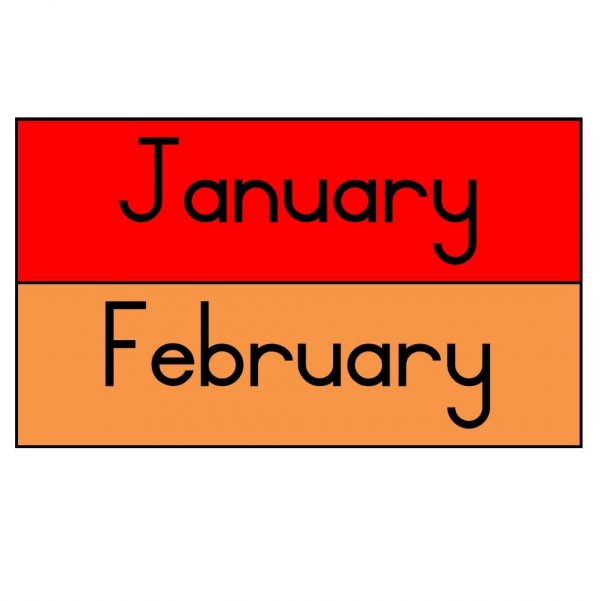 Months of the year Rainbow