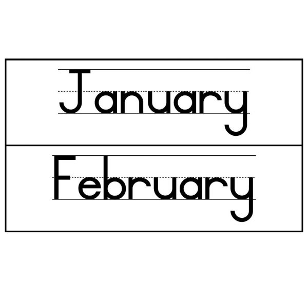 Months of the year With lines