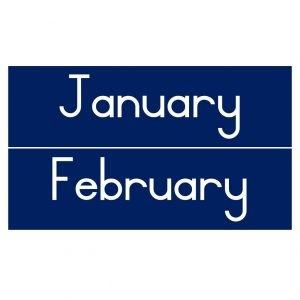 Months of the year navy