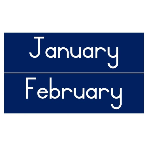 Months of the year navy