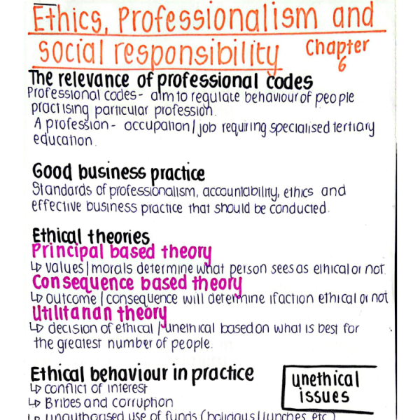 Ethics Business Studies - Grade 12
