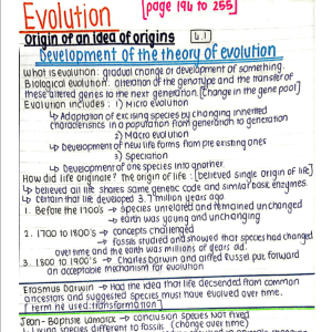 Evolution Biology - Grade 12