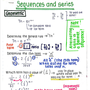 Sequences and Series Maths - Grade 12