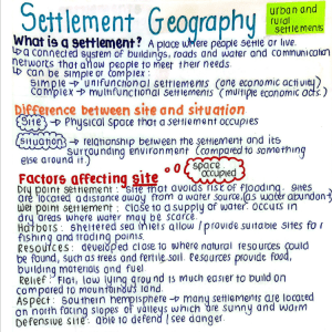 Settlement Geography - Grade 12